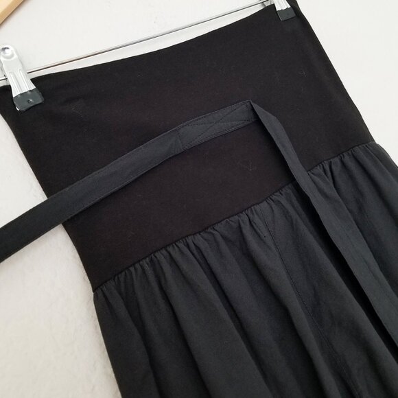 DRAGONFLY Fair Trade Wide Leg High Waist Tie Belt Palazzo Pant M Black Lagenlook - Picture 4 of 15